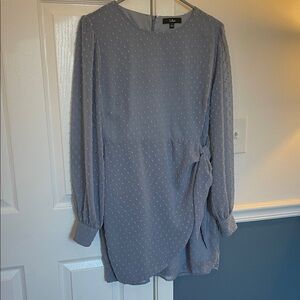 Lulu's Dusty Blue Long Sleeve Dress